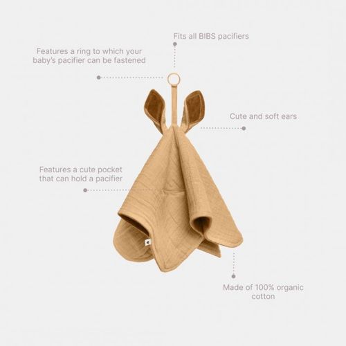 BIBS mazilica za bebe Desert Sand  muslin/Caramel plush slika 4