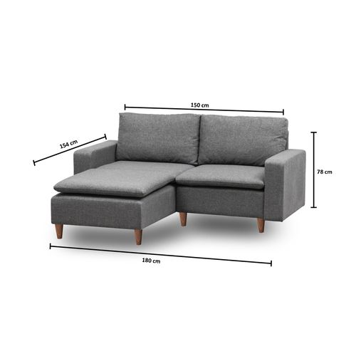 Atelier Del Sofa Kutna garnitura, Tamno siva, Lungo Mini slika 3