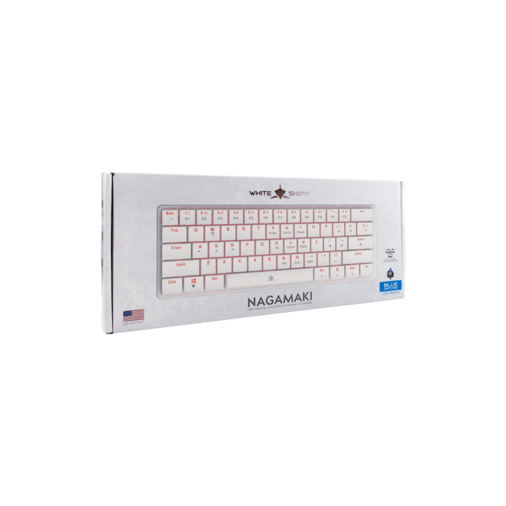 WHITE SHARK Tastatura GK-006221 NAGAMAKI / Bijela, Mehanička, US-Plavi prekidači slika 7