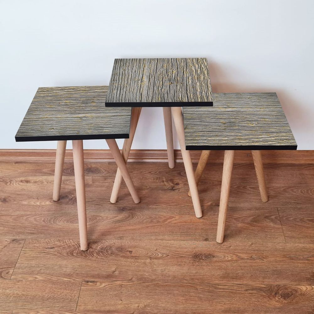 3Shp126 - Sivi Set Nesting Stolova (3 Komada) slika 1