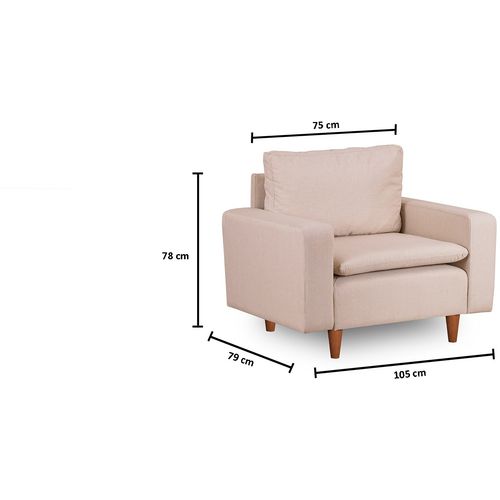 Atelier Del Sofa Fotelja, Krem, Lungo - Cream slika 8