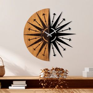 Wallity Ukrasni drveni zidni sat, Wooden Clock - 75