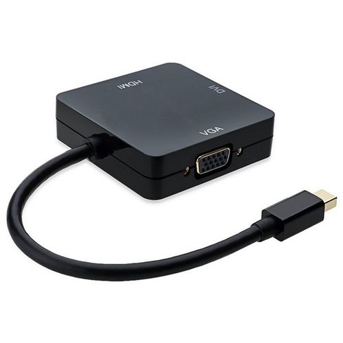 E-GREEN Mini DisplayPort - HDMI + DVI-I Dual Link + VGA D-Sub crni slika 1