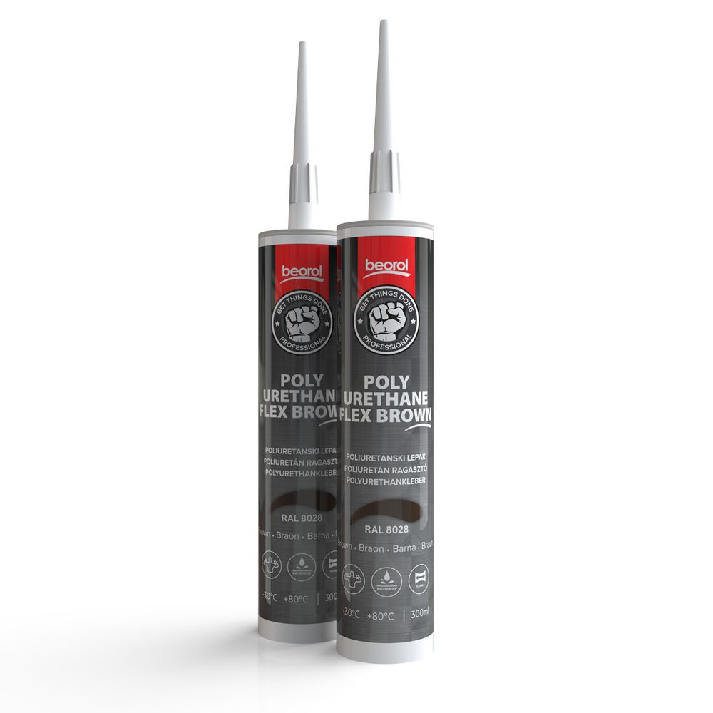 Beorol Polyurethane flex 300ml, lijepak, braon slika 2