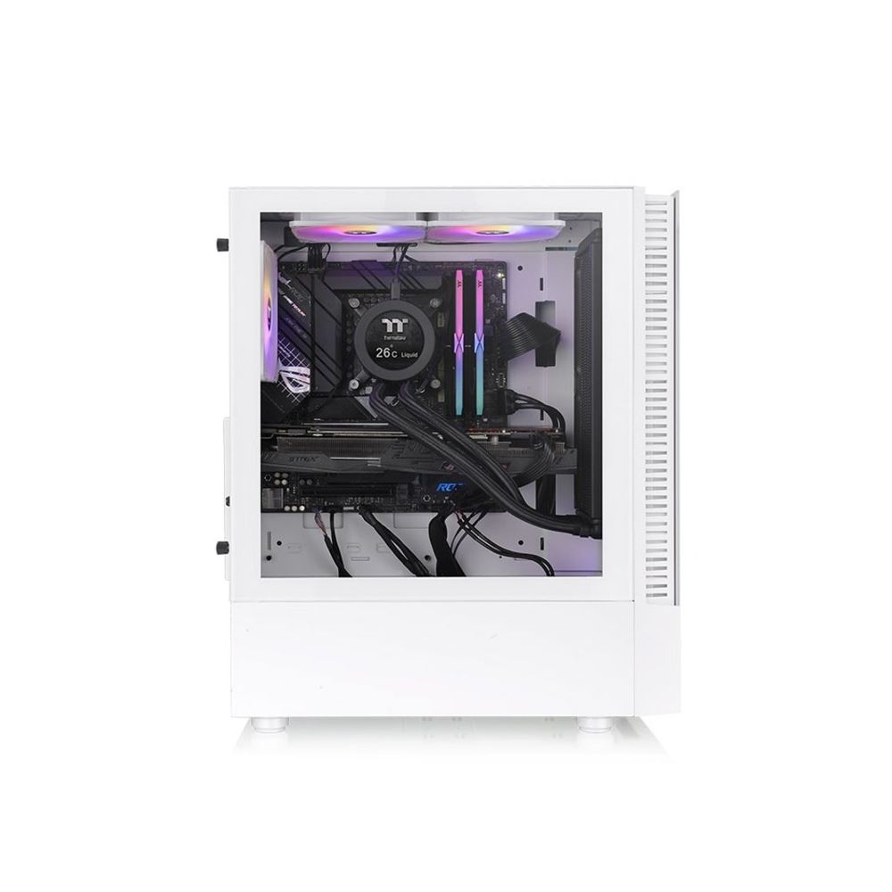 Thermaltake View 200 ARGB Snow Mid tower, tempered glass, 3x 120mm ARGB Lite fan slika 3