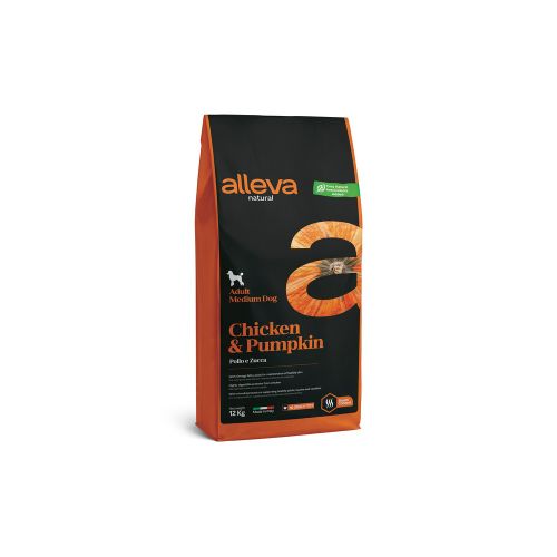 Alleva Natural Dog Adult Chicken &amp; Pumpkin Medium 12 kg slika 1