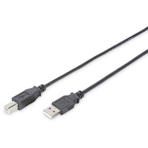 Digitus USB kabel USB 2.0 USB-A utikač, USB-B utikač 5.00 m crna okrugli, dvostruko zaštićen DB-300105-050-S