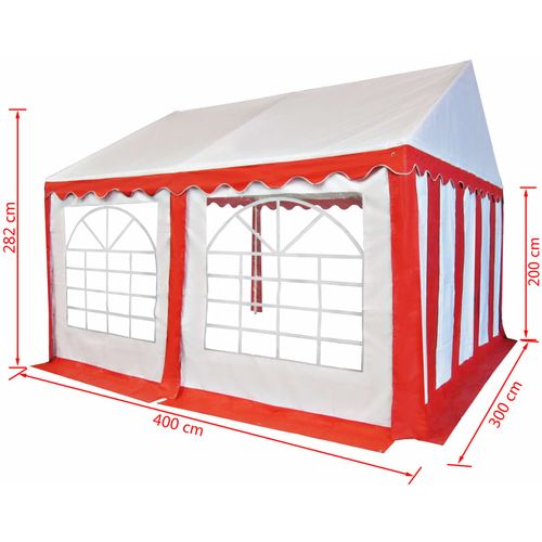 Vrtni šator od PVC-a 3 x 4 m crveno-bijeli slika 34
