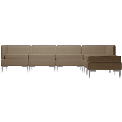 6-dijelni set sofa od tkanine smeđi slika 11