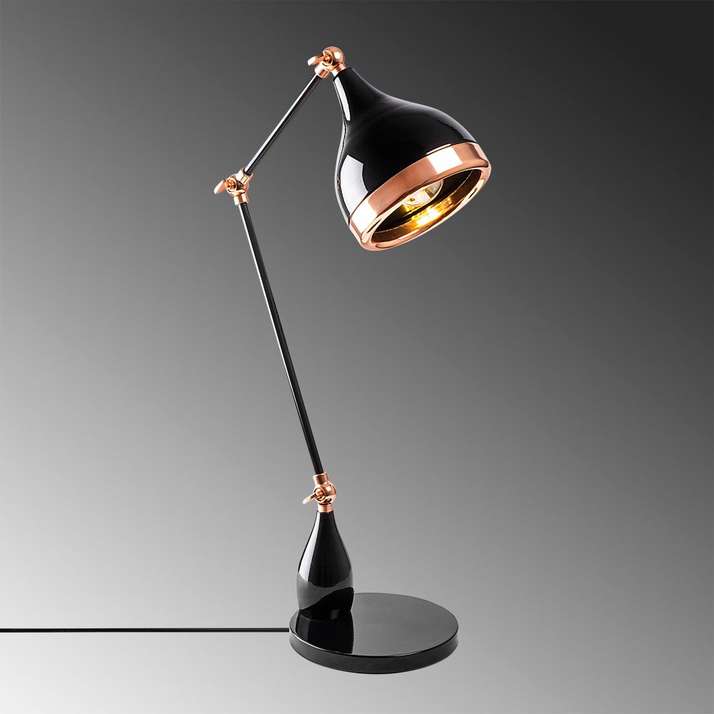 Stolna Lampa Yıldo - 7015 Crna sa Bakrenim Detaljima slika 4