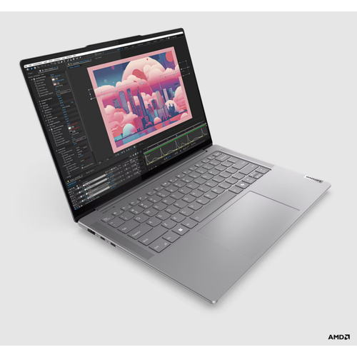 Lenovo 83E3001RYA Yoga Pro 7 14APH9 (Luna Grey, Aluminium) 8-Core Ryzen 7 8845HS 3.8-5.1GHz/24MB 16GB DDR5 1TB-NVMe 14.5" 3K (3072x1920) IPS 400n 120Hz 100% sRGB DolbyVision AG WC-1080p-IR Radeon 780M-Graphics WiFi A/X BT5.3 Backlite 73Wh 1.49kg DOS slika 1