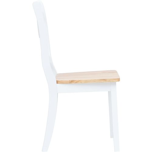 Blagovaonske stolice od drva kaučukovca 4 kom bijele slika 11