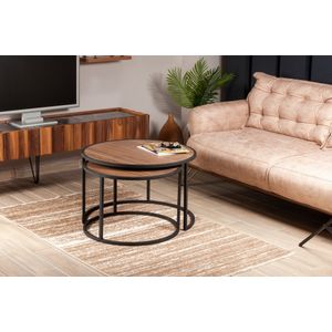 Nesting table Tambur, boje: Orah, Crna (2 komada)