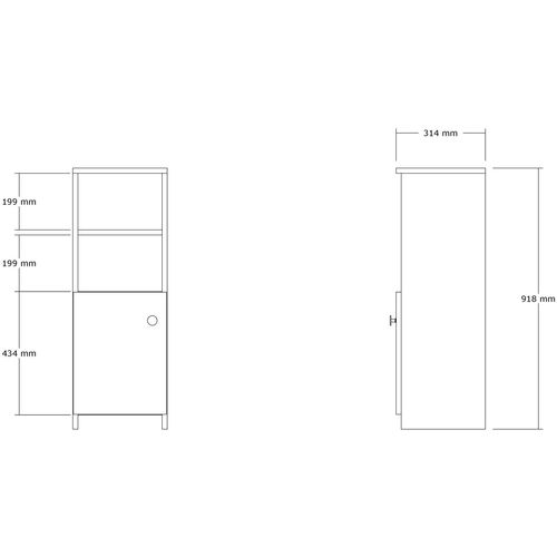 Owen - Antrachite Anthracite Bookshelf slika 3