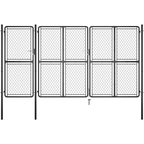 Vrtna vrata čelična 175 x 395 cm antracit slika 1