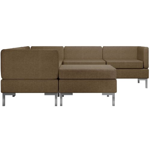 6-dijelni set sofa od tkanine smeđi slika 5
