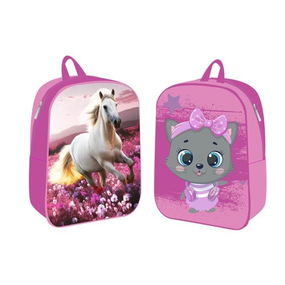 Spirit ruksak za vrtić "WHITE HORSE-GREY KITTY'' (UNO-DUO Kolekcija) slika 1