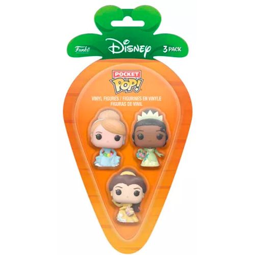 Carrot Pocket POP Blister: 3 Figurice Disney Princeze - Pepeljuga, Tiana, Bella slika 1