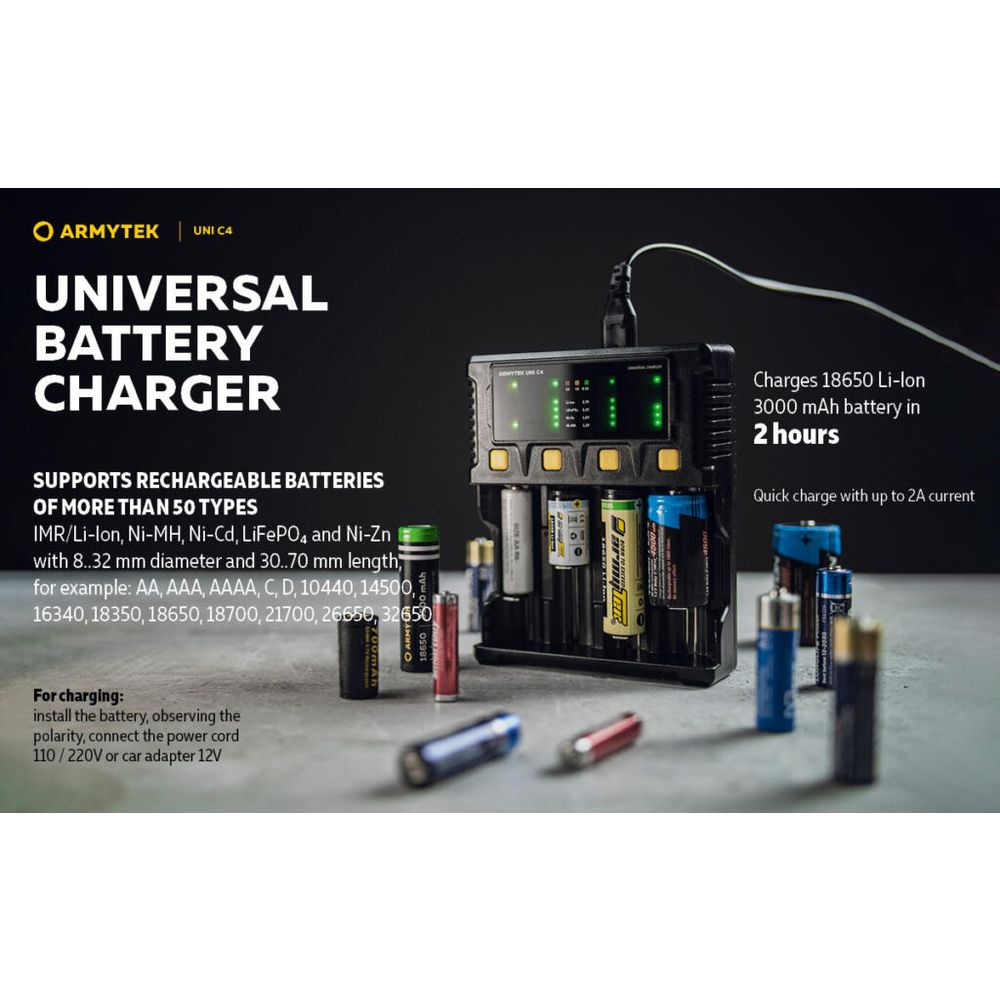 Armytek Univerzalni punjač za baterije UNI C4 slika 11