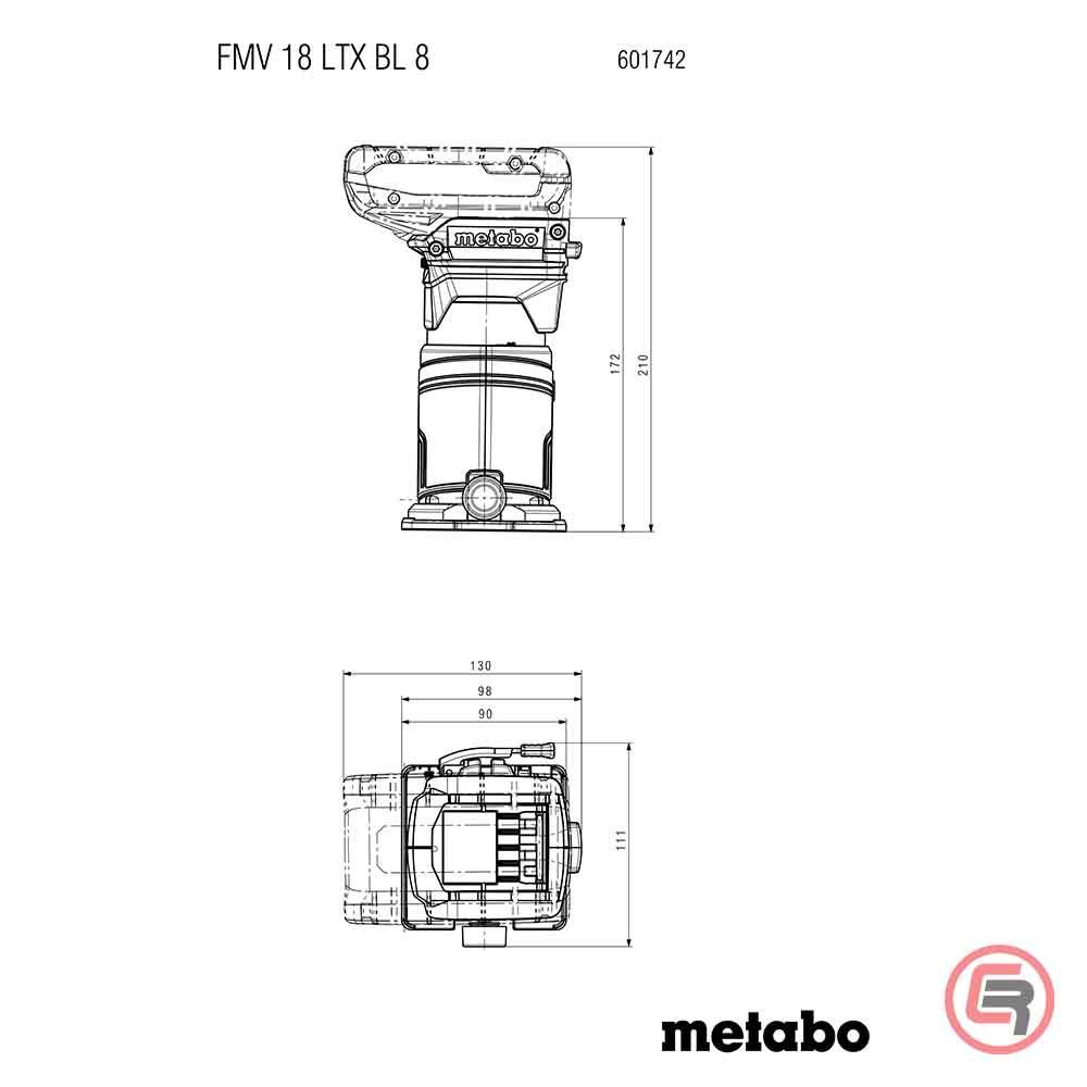 Metabo Glodalica Aku FMV 18 LTX BL 8 Jednoručna 18V (bez baterija i punjača) – 601742850 slika 9