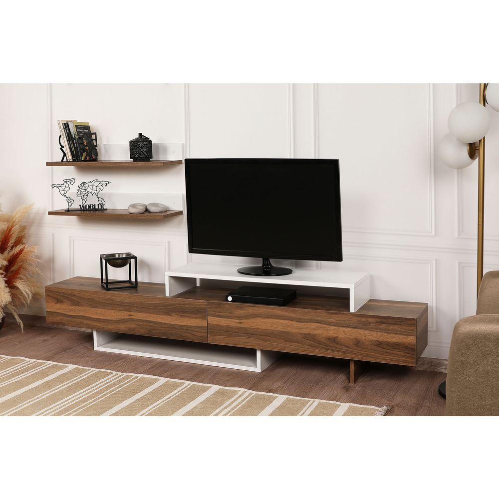 TV Komoda Nirvana - Teak, Bijela slika 2