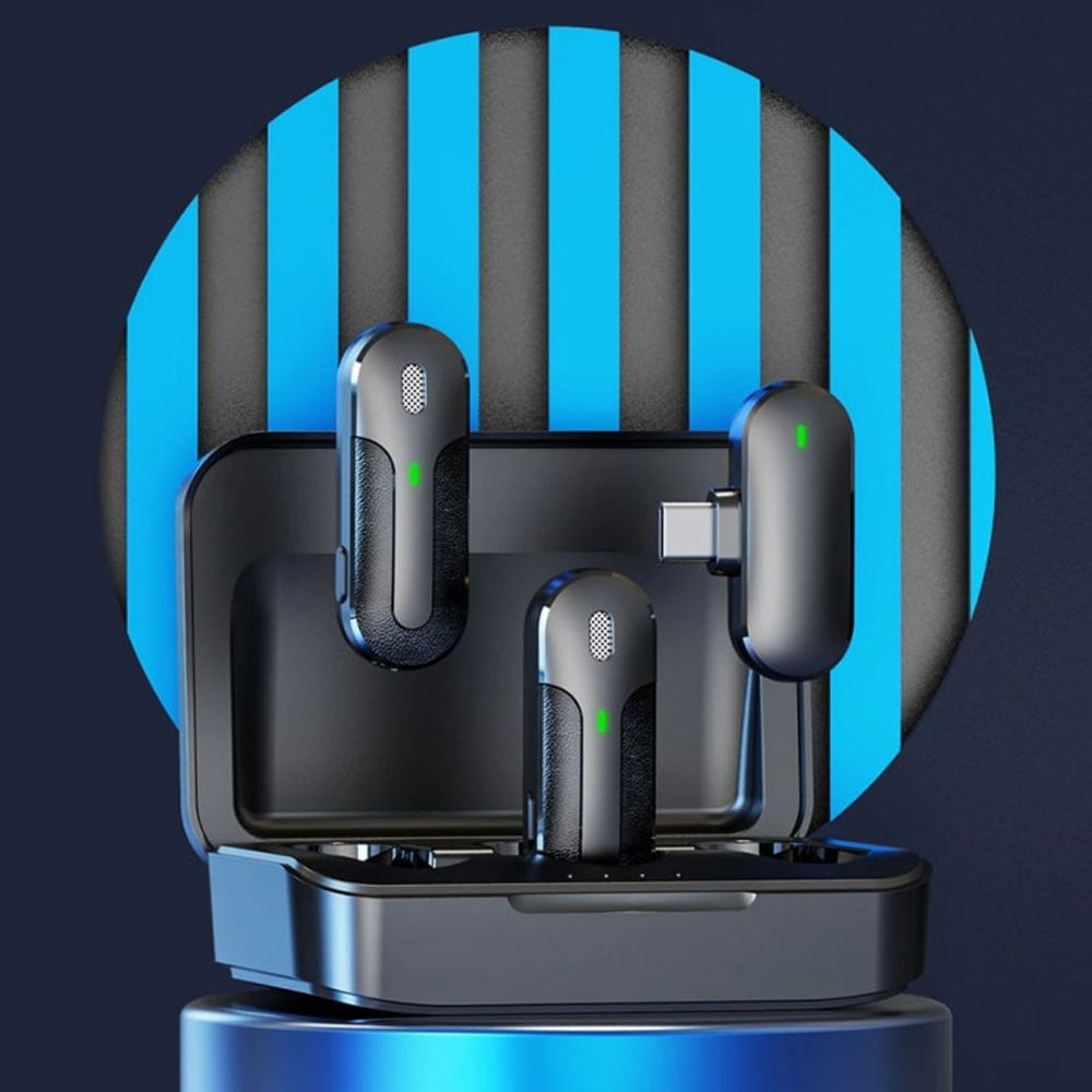 Bežični mikrofon Yesido KR17 USB-C 2 komada crni slika 2