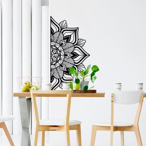 Wallity Metalna zidna dekoracija, Mandala 1 - Black slika 4