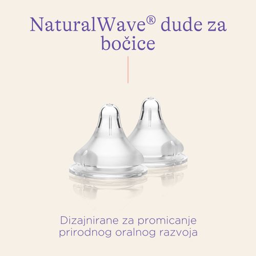 Lansinoh NaturalWave® Duda za bočicu, mali protok - 2 kom slika 2