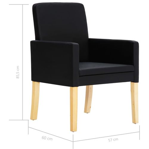 Blagovaonske stolice od umjetne kože 6 kom crne slika 19