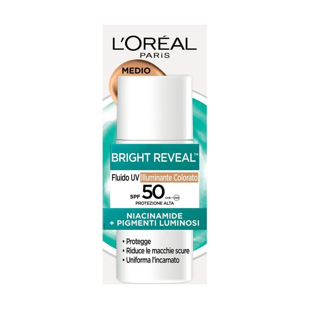 L'Oréal Paris Bright Reveal tonirani UV fluid Medium SPF50+ 50ml slika 2