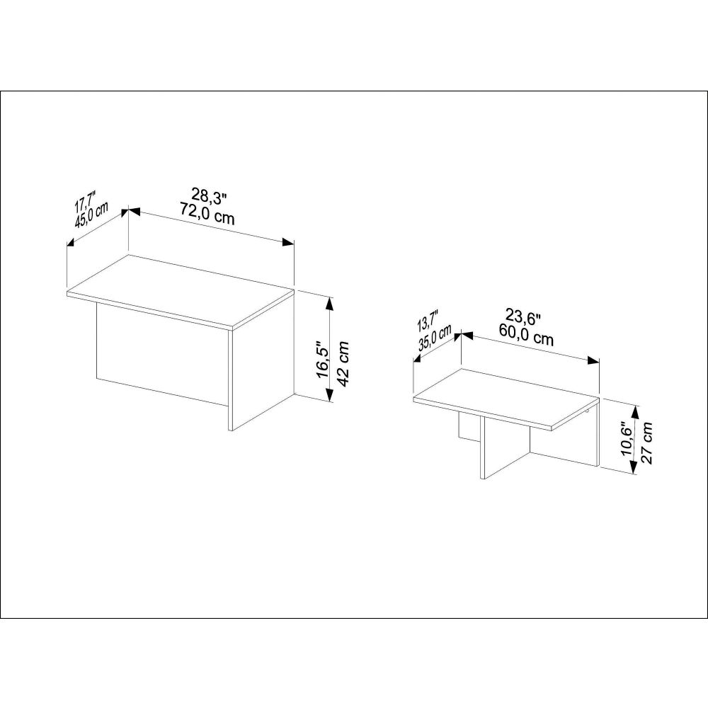 Nesting table Twins - Travertine (2 komada) slika 5