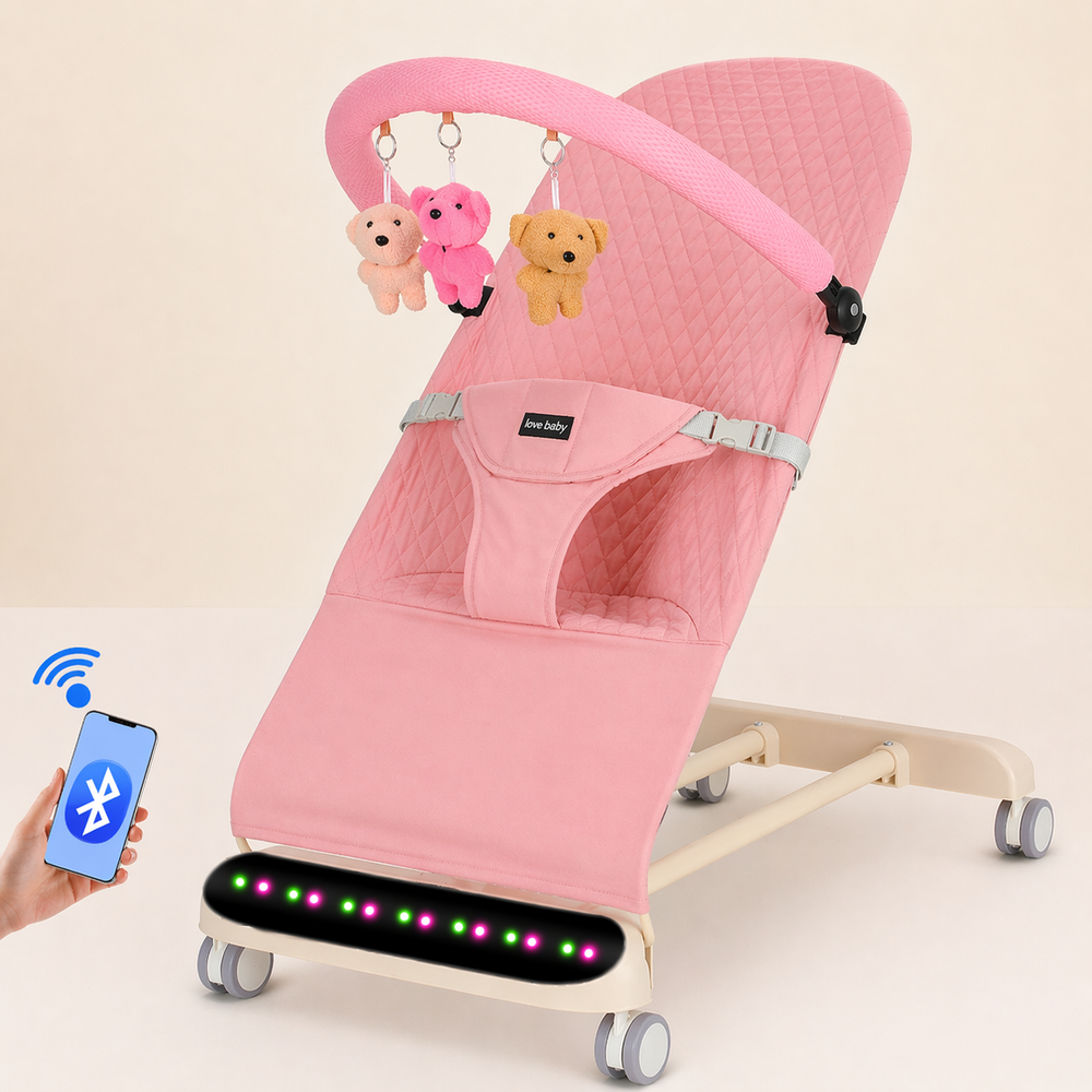 Višenamjenska ležaljka za bebe s Bluetooth funkcijom, glazbenim modulom i podesivim naslonom slika 5