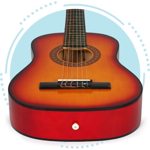 Eco Toys Velika Drvena Gitara Za Decu Natural slika 3