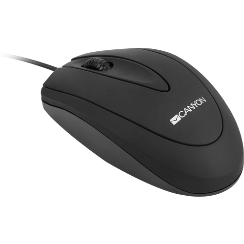 CANYON CM-1 wired optical Mouse with 3 buttons, DPI 1000, Black, cable length 1.8m, 100*51*29mm, 0.07kg slika 1
