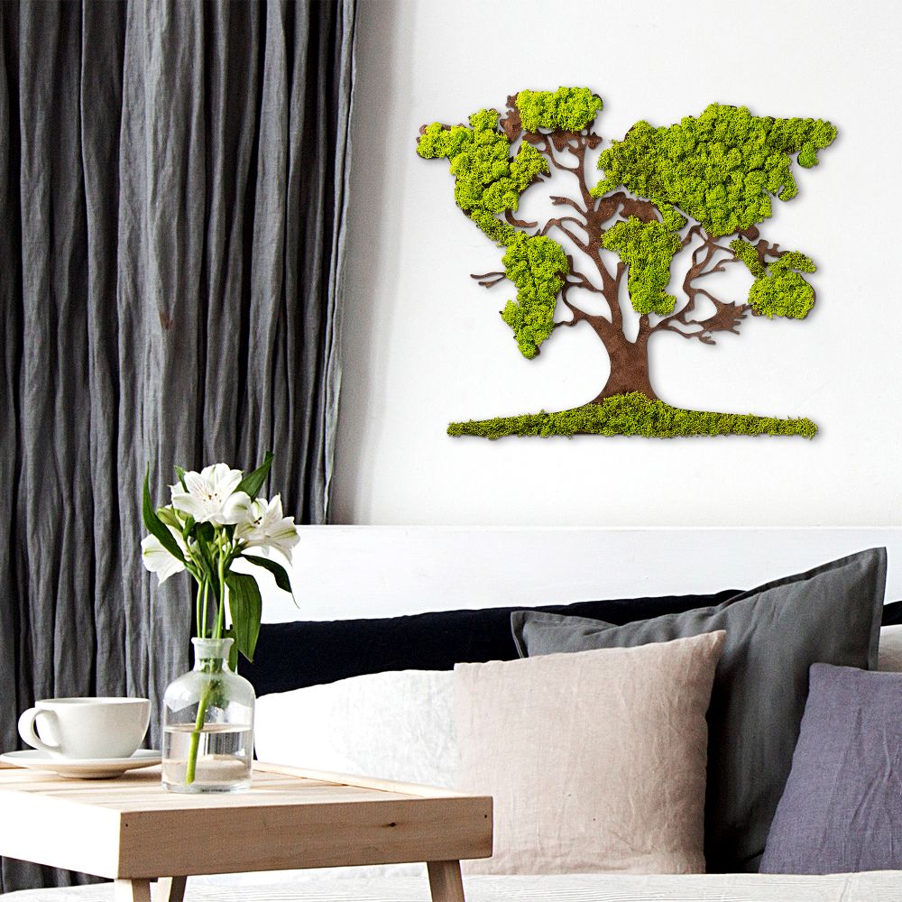 Dekorativni Zidni Ukras 'Tree 2 Green' u Braon Boji slika 2