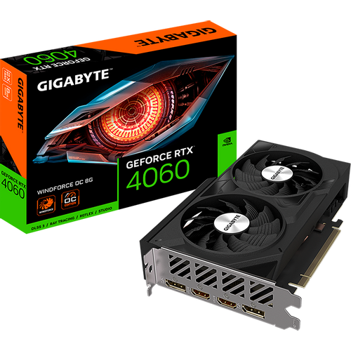 GIGABYTE Video Card NVIDIA GeForce RTX 4060 WINDFORCE OC 8G, GDDR6 8GB/128bit, PCI-E 4.0 x8, 1x8-pin, Retail slika 1