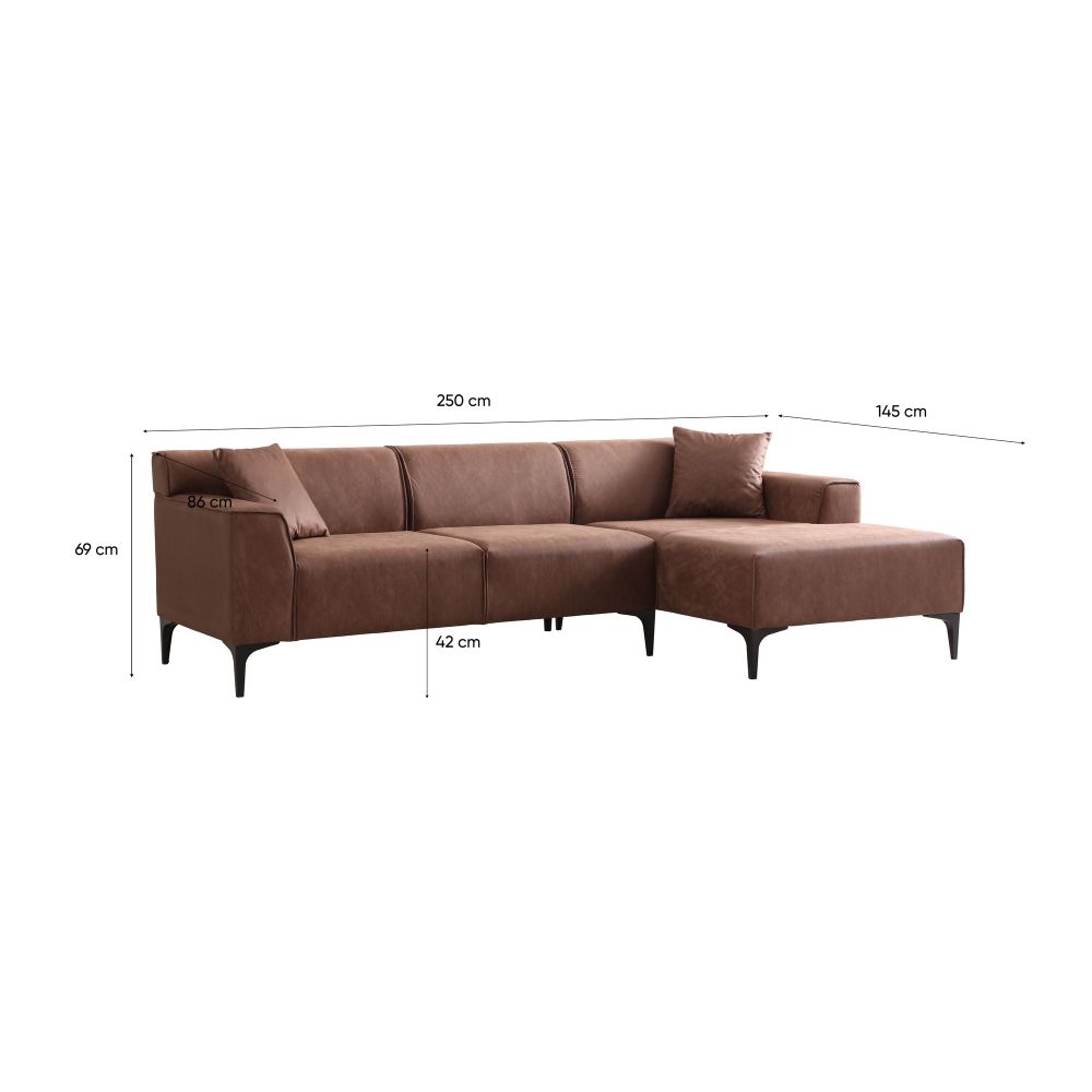 Ugaona sofa New Petra R - boja: kesten slika 9