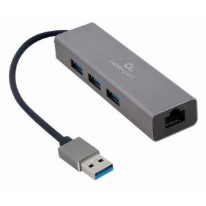 A-AMU3-LAN-01 Gembird USB AM Gigabit network adapter with 3-port USB 3.0 hub