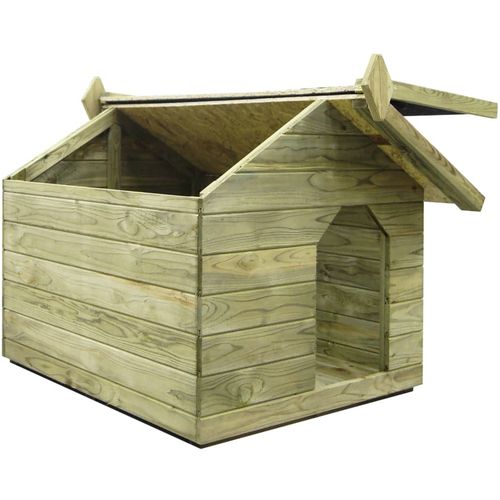 Vrtna kućica za pse od impregnirane borovine s pomičnim krovom slika 18