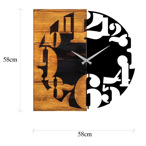 Wallity Ukrasni drveni zidni sat, Wooden Clock 3 slika 7