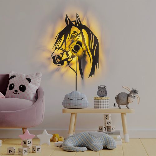 Horse Black Wall Lamp slika 1