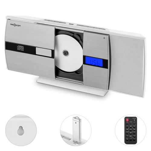 OneConcept V-15-BT, bijela, stereo sistem, bluetooth, CD, USB, MP3, FM, AUX, alarm slika 10