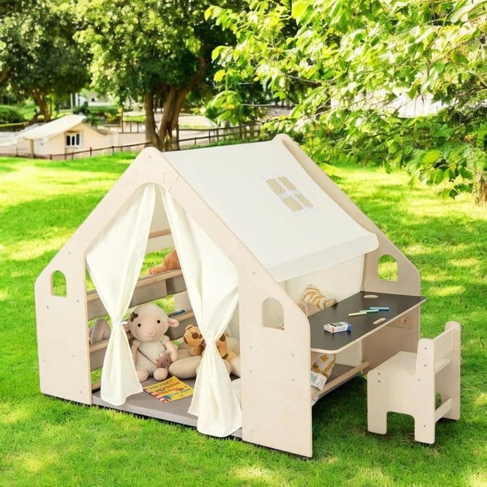 Kinder Home Multifunkcionalna drvena dječija kućica 6U1 slika 19