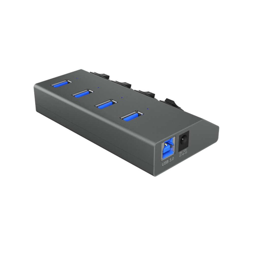 IcyBox IB-HUB1405 4-portni USB-A hub s stikalima slika 5