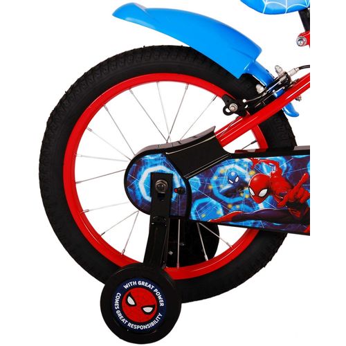 Dječji bicikl 16″ Spider-Man dvije ručne kočnice crveni slika 3