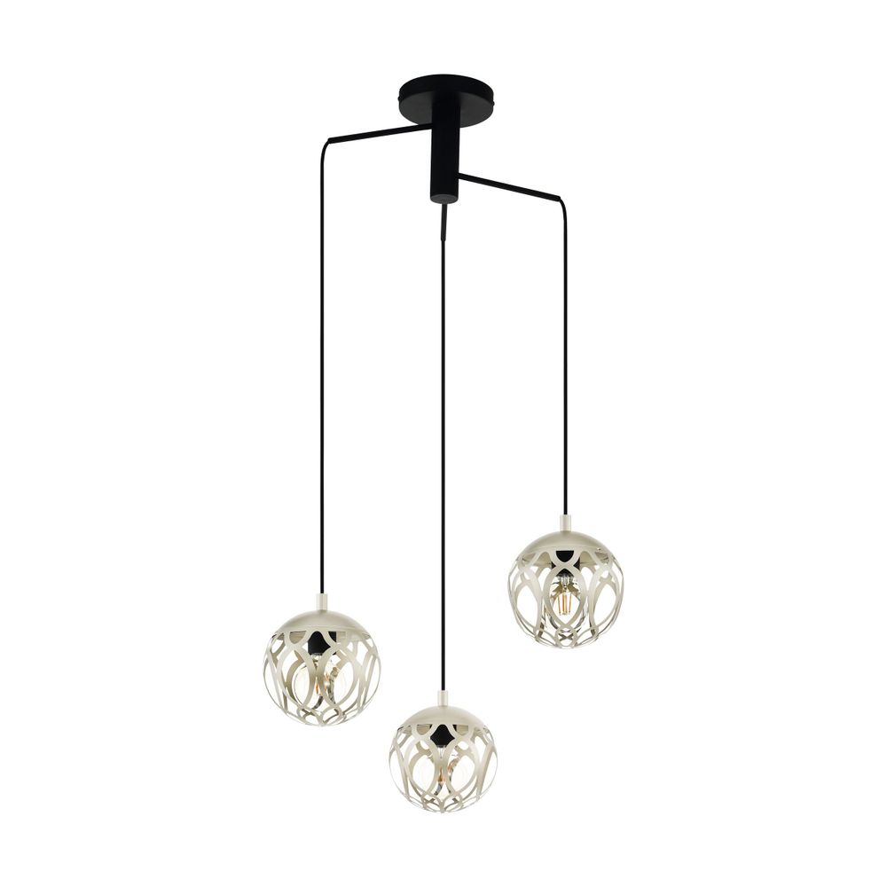 Eglo viseća lampa mirtazza e27 3x60w crno/boja šampanjca v:1100mm o590mm slika 1