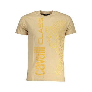 CAVALLI CLASS MEN'S SHORT SLEEVED T-SHIRT BEIGE