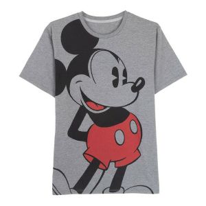 Muška Majica Kratkih Rukava Mickey Mouse - Siva