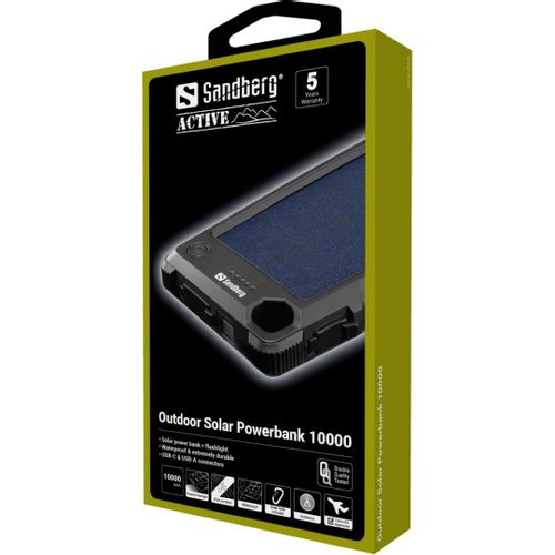 Sandberg Outdoor Solar Powerbank 10000 - prijenosna solarna baterija slika 2