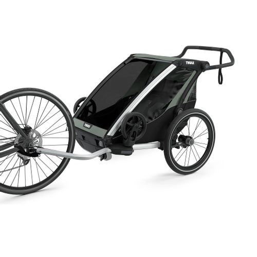 Thule Chariot Lite 2 zeleno (agava)/crna sportska dječja kolica i prikolica za bicikl za dvoje djece (4u1) slika 2